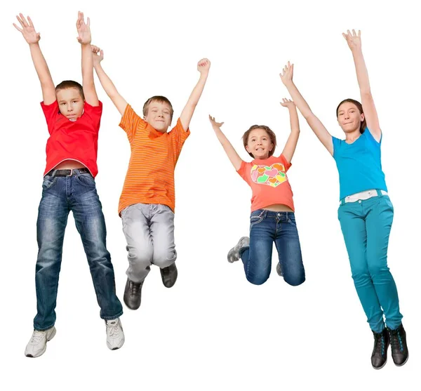 Happy jumping kids — Stock Photo, Image
