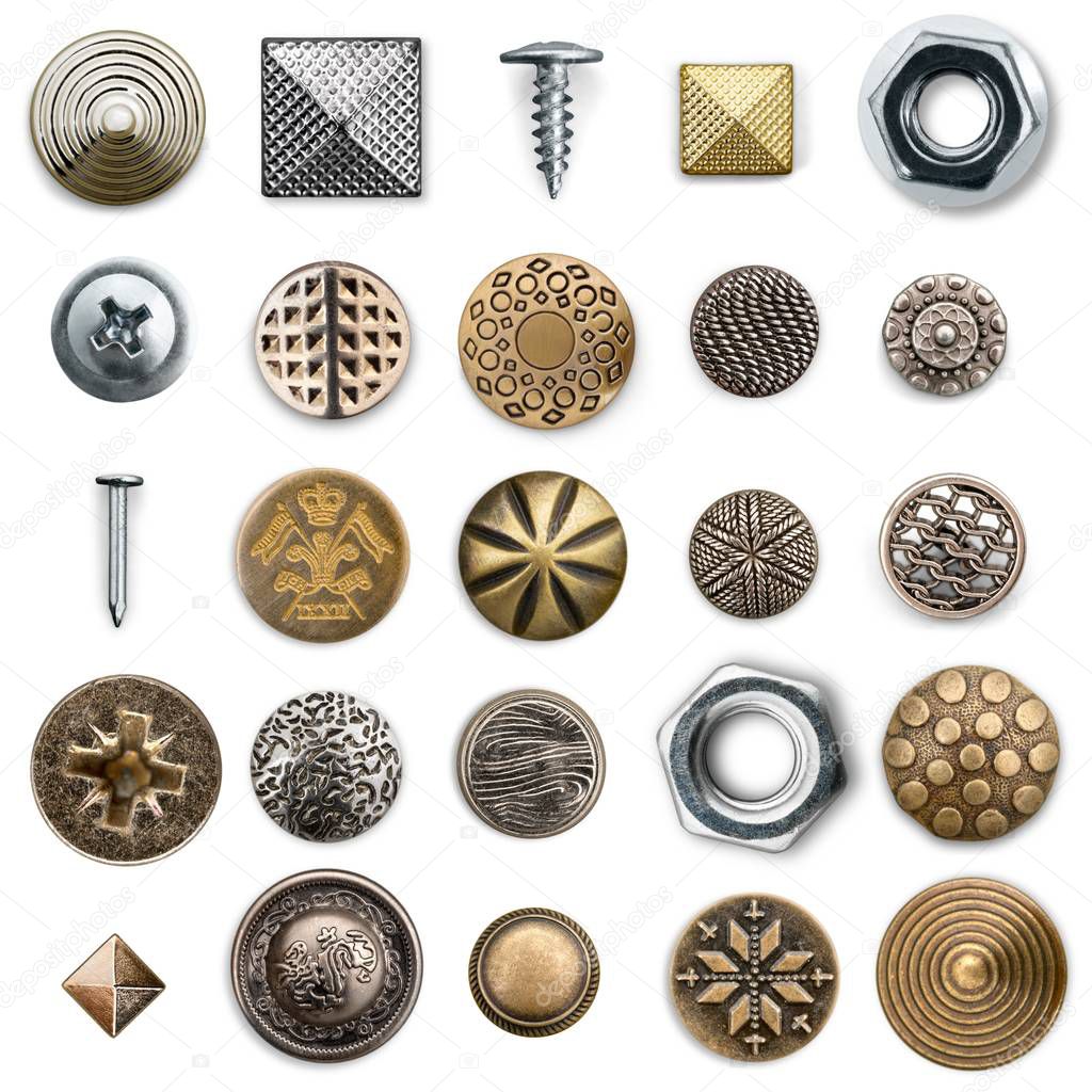 Vintage metal sewing buttons 