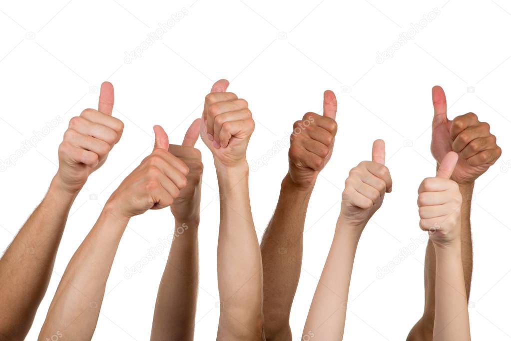human hands showing thumps up