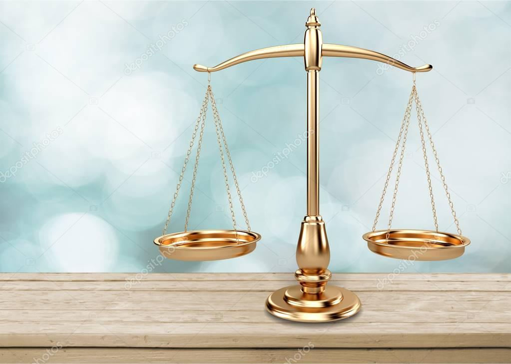 Law scales on table