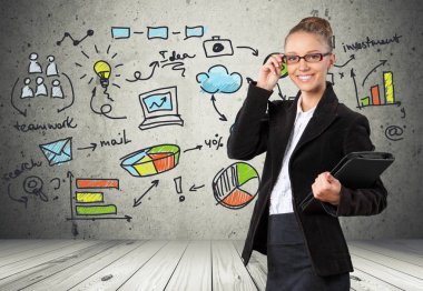 karalamalar ile genç kız