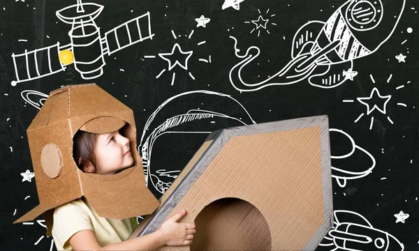 Child playing astronaut — Stock Photo, Image