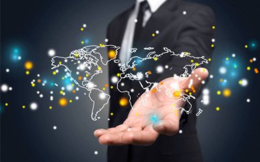 adam el kutsal kişilerin resmi ile harita tutarak 