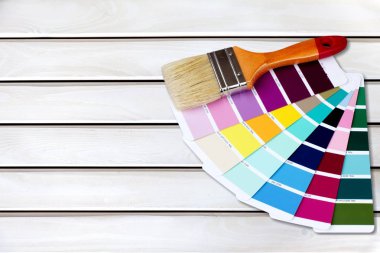 Fırça ve parlak renk paleti 