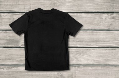 Siyah t-shirt Üstten Görünüm