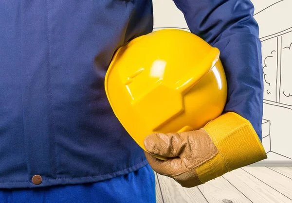 Worker man with helmet — Stock Photo, Image