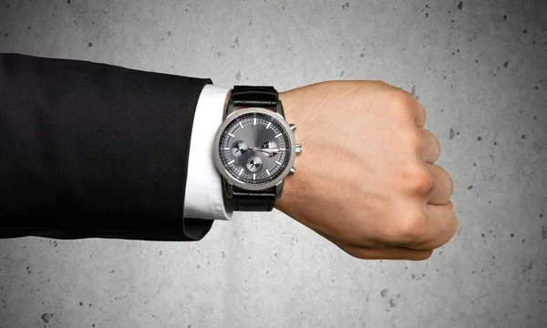 Geschäftsmann mit Handuhr — Stockfoto