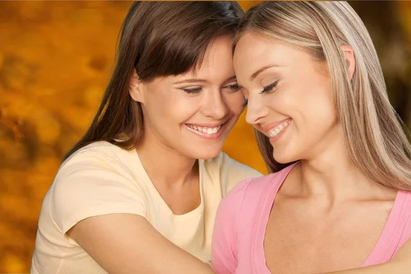 Young women hugging — Stock Photo, Image