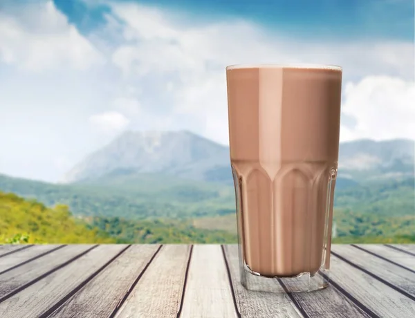 Çikolatalı milkshake cam — Stok fotoğraf