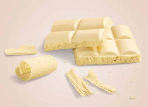 Pedazos de chocolate blanco — Foto de Stock