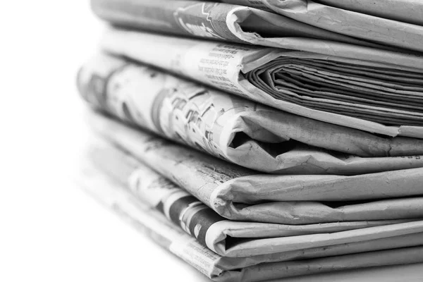 Pile of printed newspapers — Stock Photo, Image