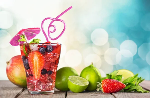 Glass of cocktail with berries — Stock Photo, Image