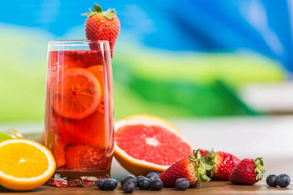 Fresh mixed juice in glass — Stock Photo, Image