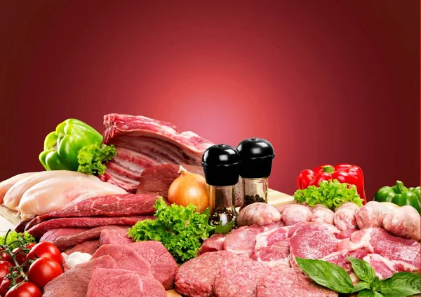 Slices of raw meat — Stock Photo, Image