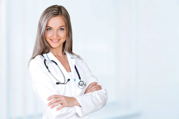 Young female doctor with stethoscope — Stock Photo, Image