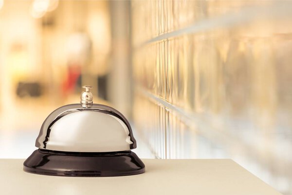 hotel reception service desk bell