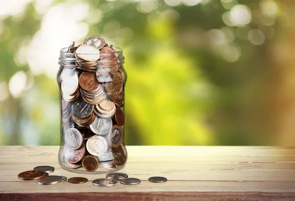 Money Jar with  coins