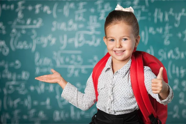 Söt liten skolflicka — Stockfoto