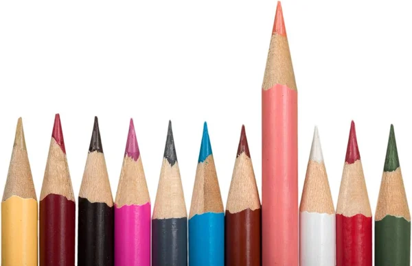 Fila de lápis coloridos — Fotografia de Stock