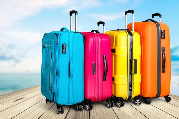 Borse bagagli su sfondo — Foto Stock