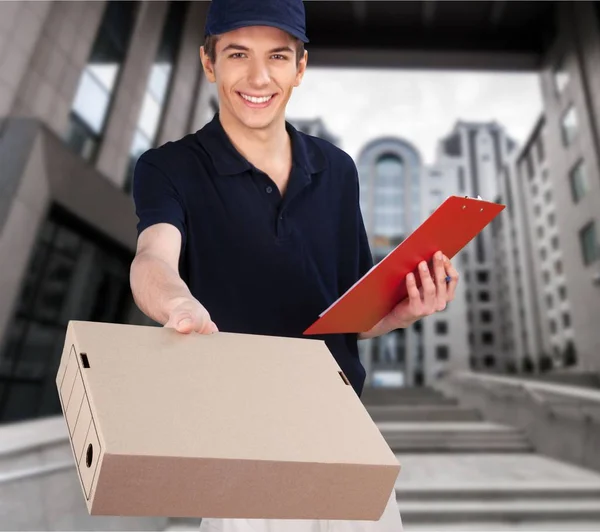 Caixa de entrega de homem — Fotografia de Stock