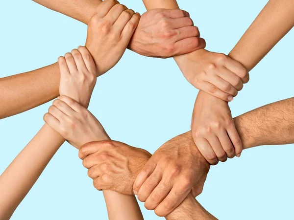 People stacking hands — Stock Photo, Image