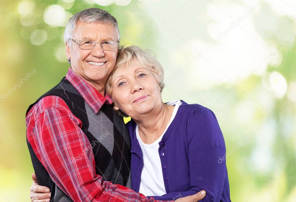 elderly couple in park
