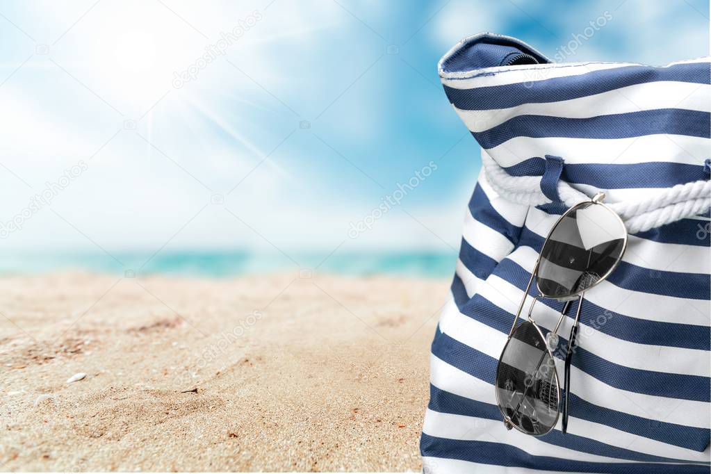 Colorful Bag on Summer Beach