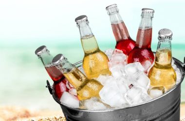kova buz ile bira şişesi