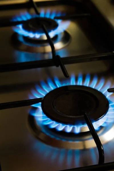 Flames of gas stove