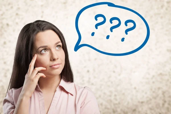 Thoughtful young businesswoman — Stock Photo, Image