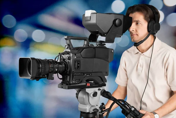 Cameraman werken met camera — Stockfoto