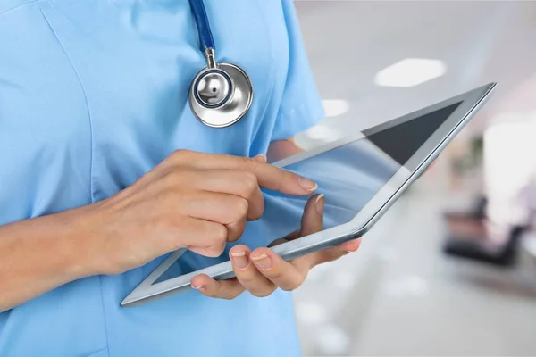 Lavoro medico con tablet digitale — Foto Stock