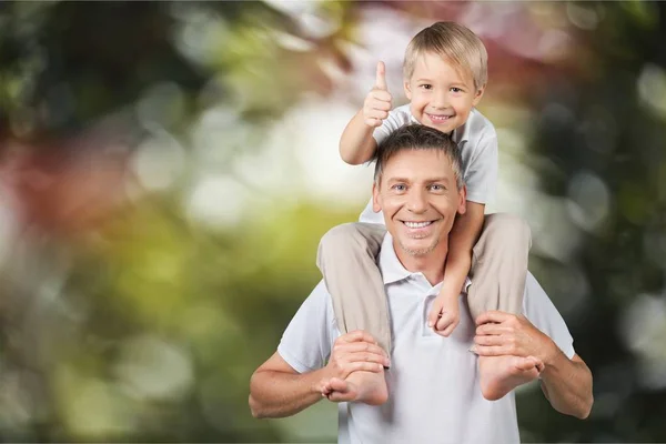 Felice padre con ragazzo — Foto Stock