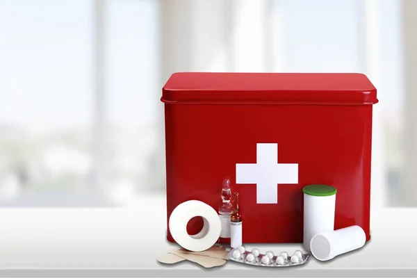 first aid kit  with medical supplies