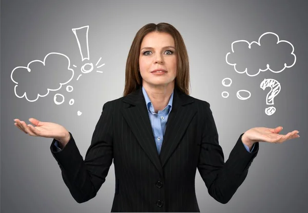 Thoughtful young businesswoman — Stock Photo, Image