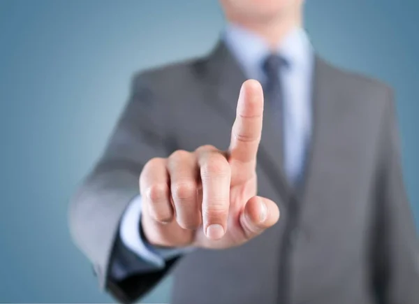 Business man in grey suit — Stock Photo, Image