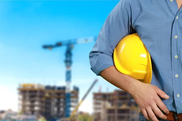 Worker man with helmet — Stock Photo, Image