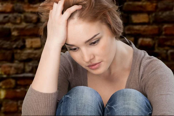 Young depressed woman — Stock Photo, Image