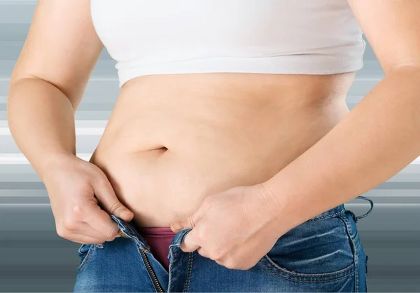 Mulher com barriga gorda — Fotografia de Stock