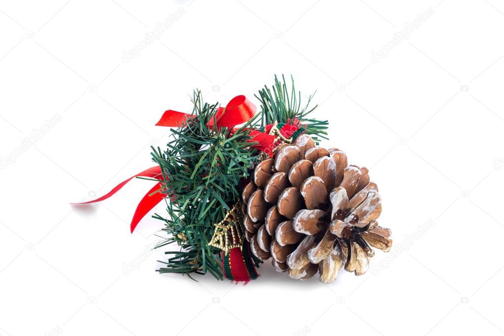 Christmas composition with pine cone
