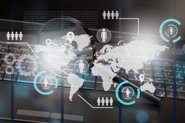 Dijital parlayan Dünya Haritası