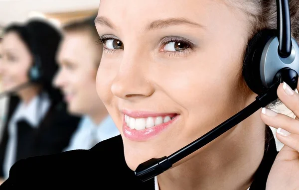 Vrouw call center exploitant — Stockfoto