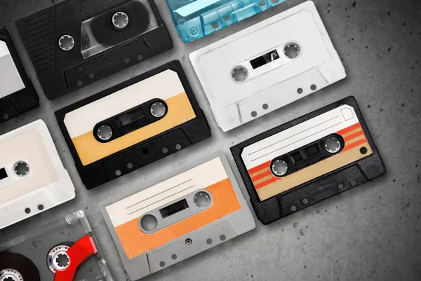 Groep van retro cassettes — Stockfoto