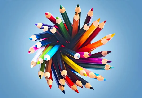 colorful pencils on light background