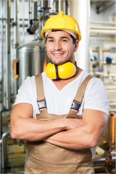 Male worker in hardhat — Stock Photo, Image