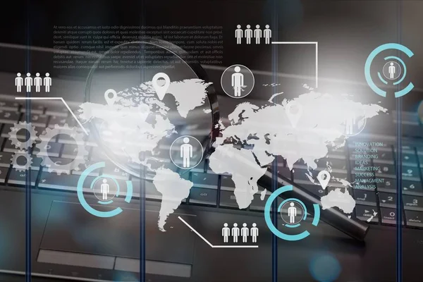 Dijital parlayan Dünya Haritası