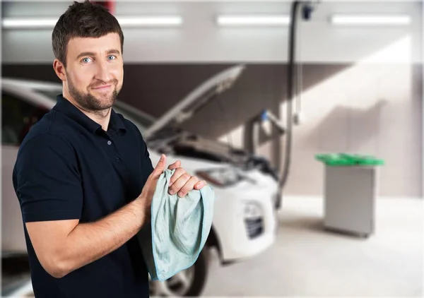 Cheerful Handsome mechanic — Stock Photo, Image