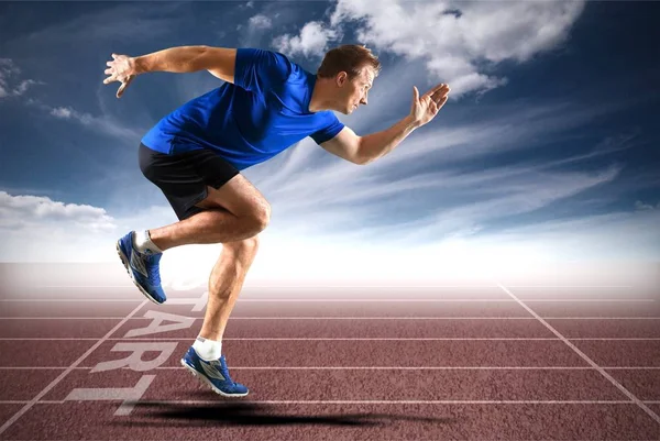 Sportovní muž běží — Stock fotografie