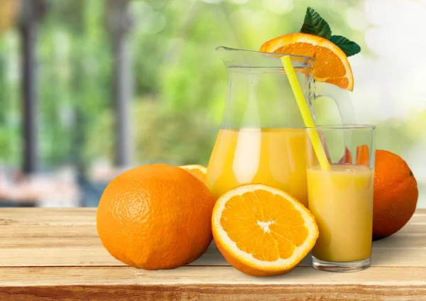 Glass of delicious orange juice